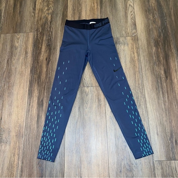 Nike Pro Women’s Mid-Rise Full-Length Dri-Fit Training Leggings Sz Small GUC - Picture 1 of 9